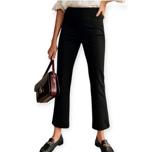 Sezane Ciara Trouser Ankle Flare Pants in Black High Rise 34 Or 2 US